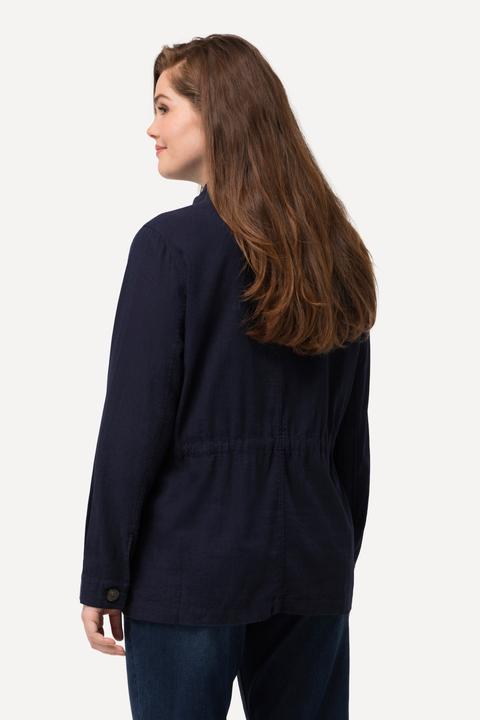 Produktbild Ulla Popken Jacke, Leinenmix, Tunnelzug, Stehkragen, Langarm (46, 48)