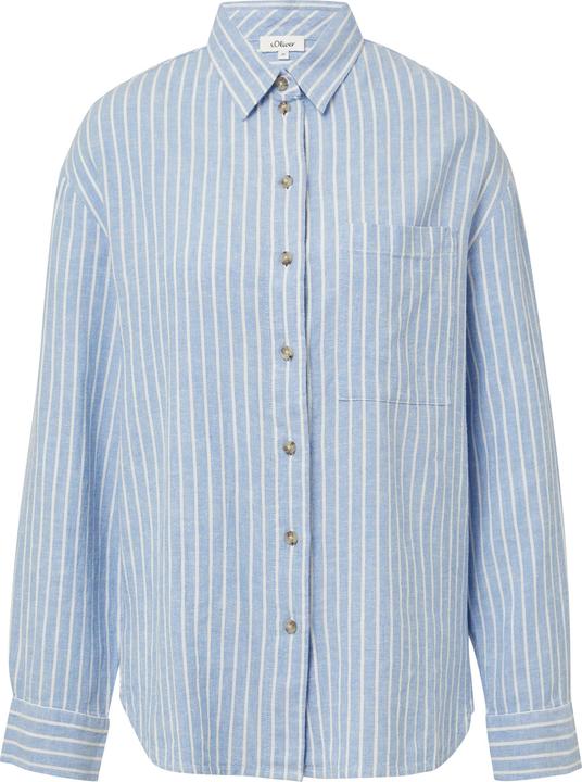 Actual product image S.Oliver Bluse Gestreifte Bluse aus Leinenmix mit überschnittenen Schultern (48)