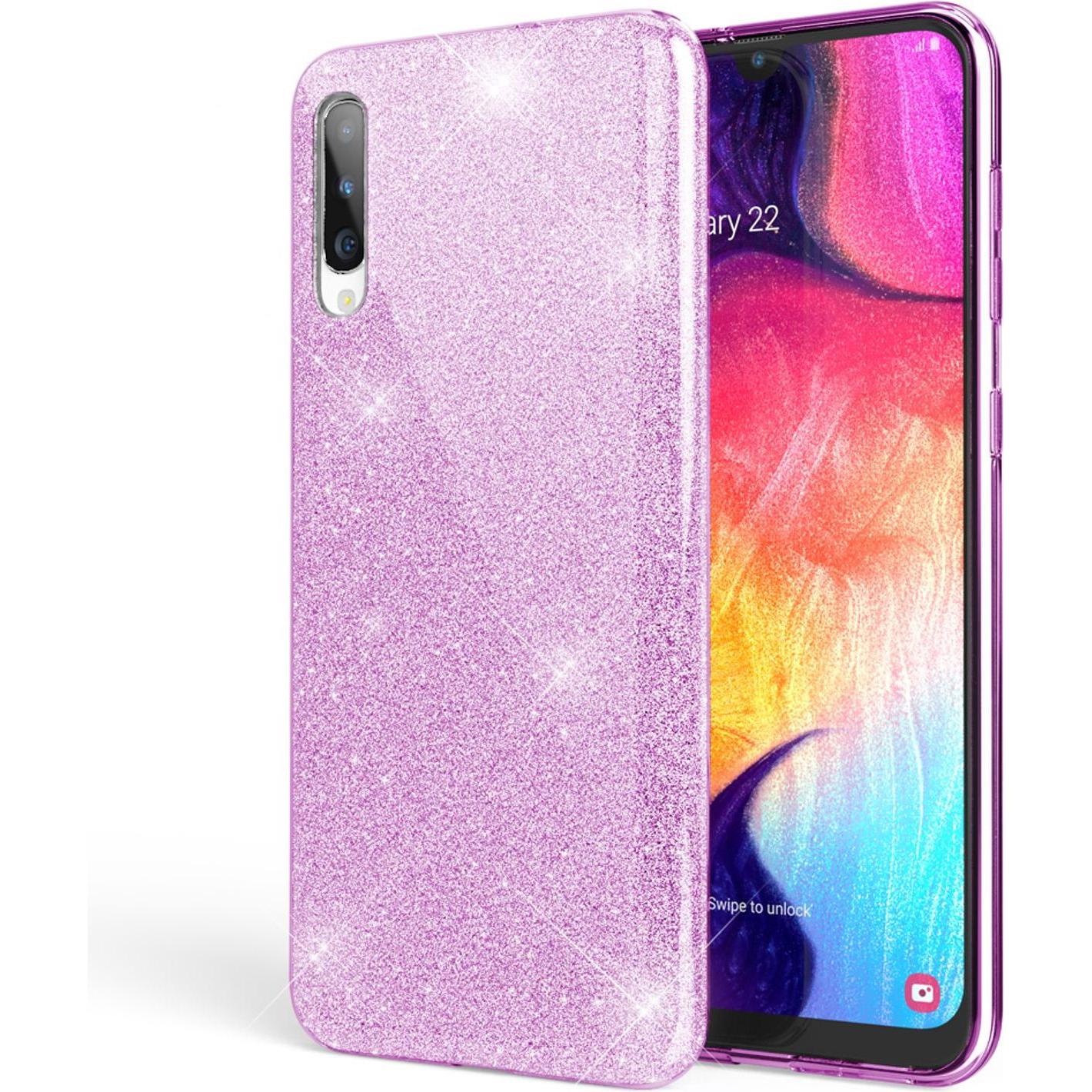Nalia Glitzer Hülle (Samsung Galaxy A50), Smartphone Hülle, Violett