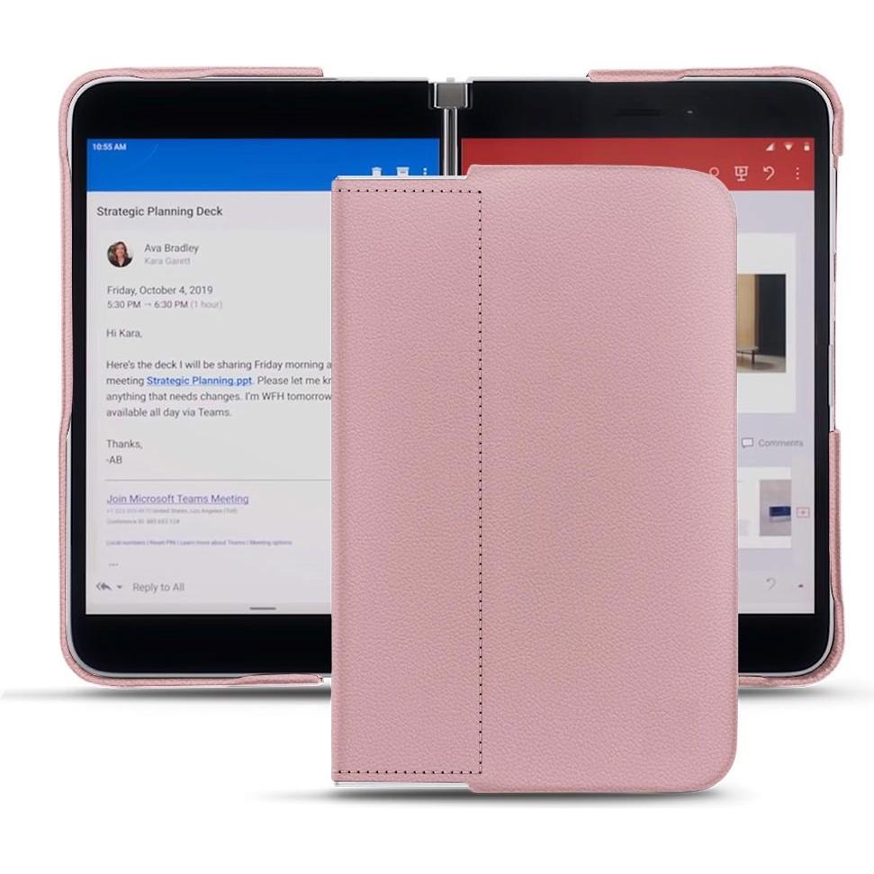 Noreve Lederschutzhülle (Microsoft Surface Duo), Smartphone Hülle, Rosa