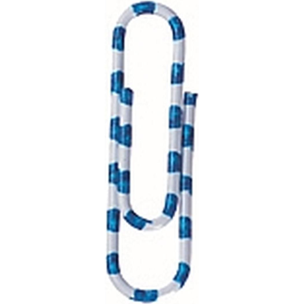 Alco, Büroklammer, Briefklammern Zebra 28mm kunststoffüberzogen weiss/blau gestreift VE=1000 Stück (1 x)