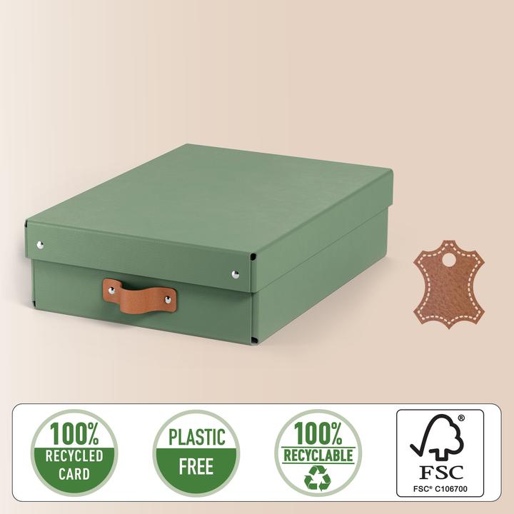 Produktbild Leitz Archivbox Puro Recyclingkarton Mittelgross und Flach mit Deckel (A5)