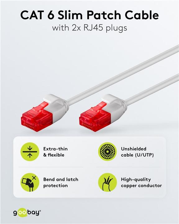 Produktbild Goobay Netzwerkkabel (U/UTP, CAT6, 0.25 m)