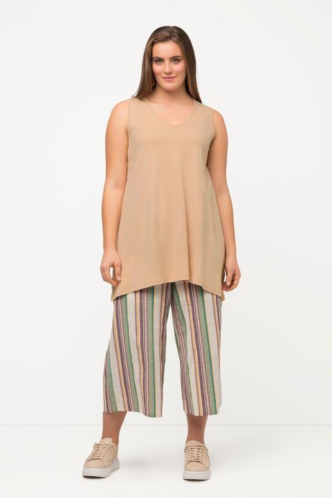 Produktbild Ulla Popken Longtop, Naturfärbung, A-Linie, V-Ausschnitt, ärmellos (50, 52)