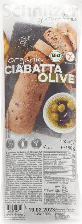 Produktbild Schnitzer Bio Ciabatta Olive (180 g)