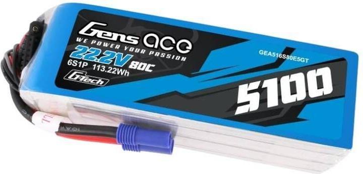 Actual product image Gens Ace G-Tech 80C 6S1P (22.20 V, 5100 mAh)