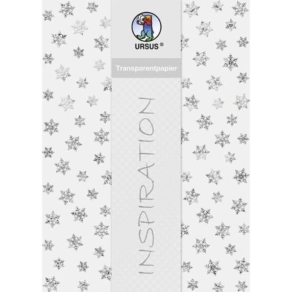 Ursus, Bastelpapier, Transparentpapier Silver Style 115g/qm A4 VE=25 Blatt Schnee (115 g/m², 25 x)