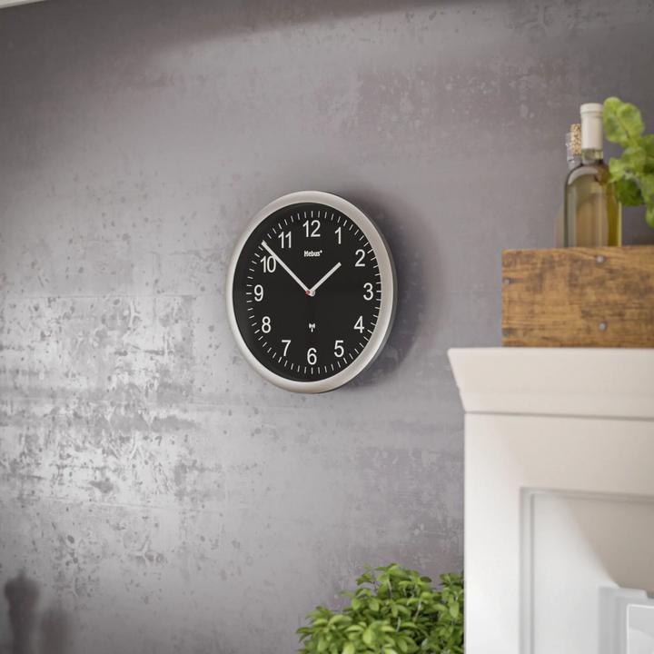 Actual product image Mebus 19812 Radio-controlled wall clock black/silver