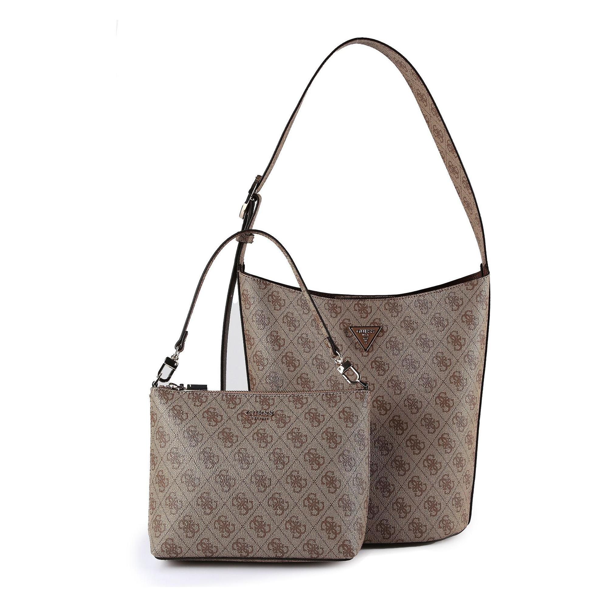 Guess, Damen, Handtasche, Meridian Ii Bucket Bag, Braun