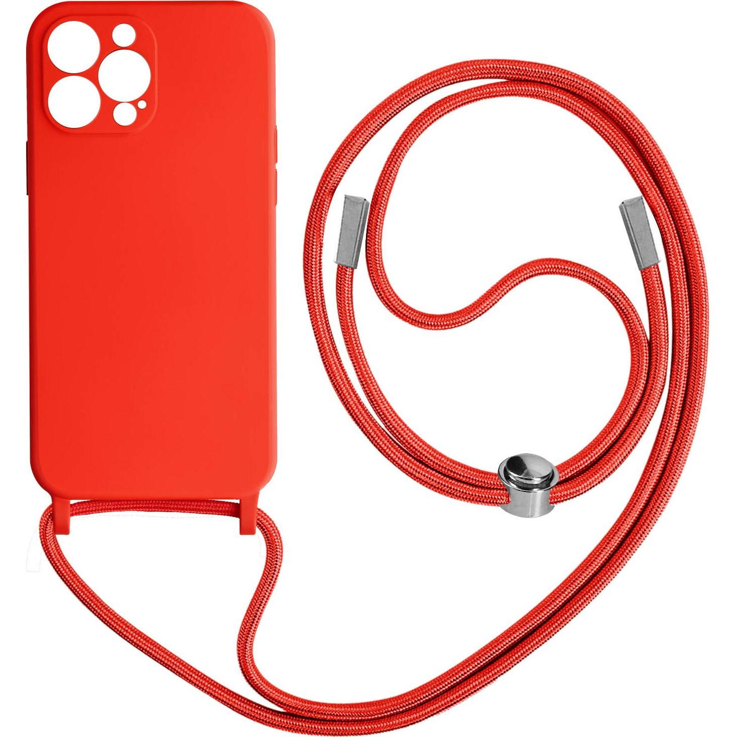 Avizar Halbsteife Schutzhülle mit Kette Series, Handykette, Rot