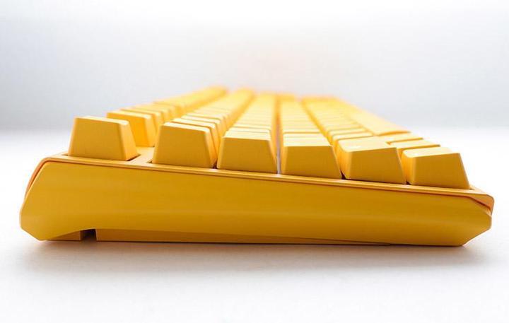 Actual product image Ducky One 3 Yellow TKL Gaming Keyboard, RGB LED - MX-Speed-Silver (US) (US, Cable)