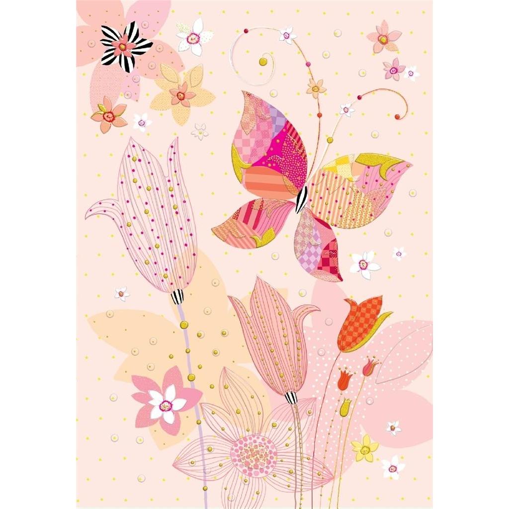 Turnowsky, Biglietto di auguri + Carta da lettere, B6-Karte + rosa Schmetterlingsumschlag