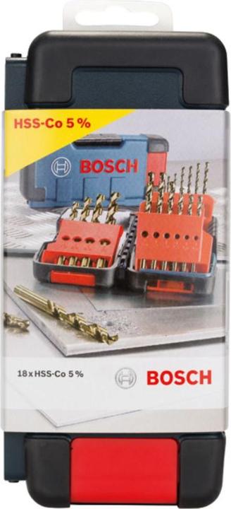 Image du produit Bosch Professional Zubehör Jeu de 18 mèches métalliques Toughbox HSS-Co, DIN 338, 135° 1 - 10 mm. Pour perceuses/tournevis (1 mm, 1,5 mm, 10 mm, 2 mm, 2,5 mm, 3 mm, 3,5 mm, 4 mm, 4,5 mm, 5 mm, 5,5 mm, 6 mm, 6,5 mm, 7 mm, 7,5 mm, 8 mm, 8,5 mm, 9 mm, 9,5 mm)