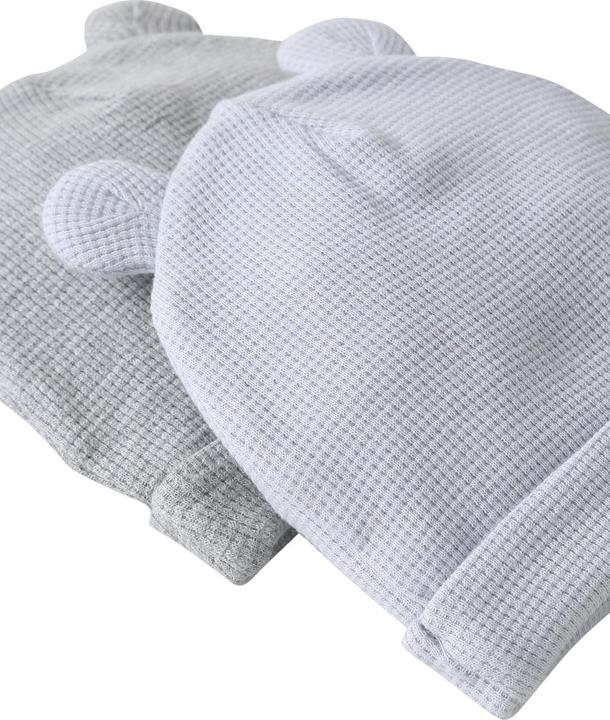 Produktbild Vertbaudet 2er-Pack Baby Mützen mit Bärenohren, Bio-Baumwolle (74/80)