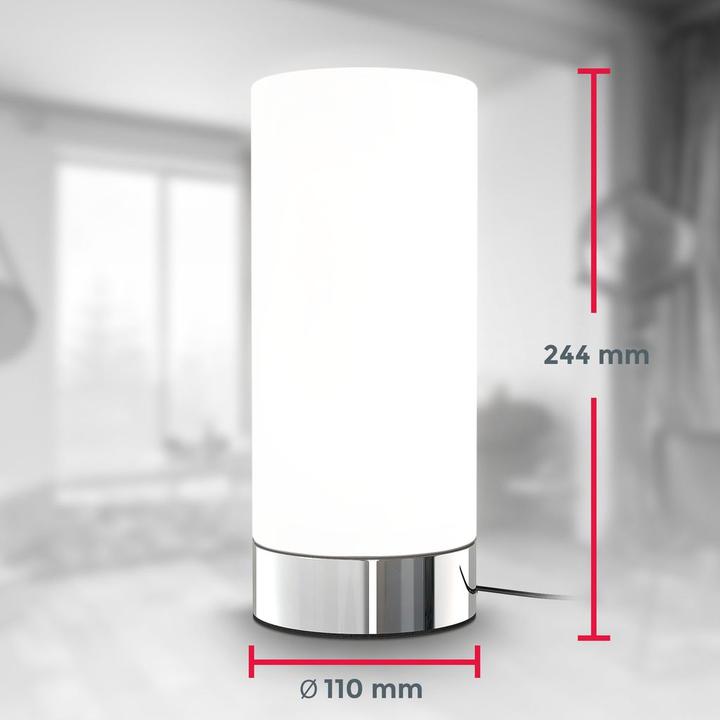 Produktbild B.K.Licht Tischleuchte, chrom-weiss, 1xE14/40W max. exkl. (E14)