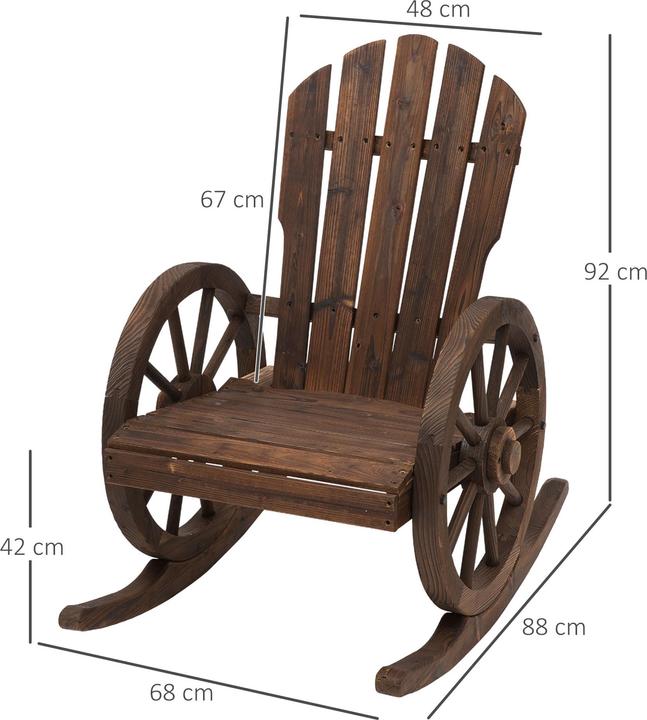 Actual product image Outsunny Wagon Wheel Design Rocking Chair