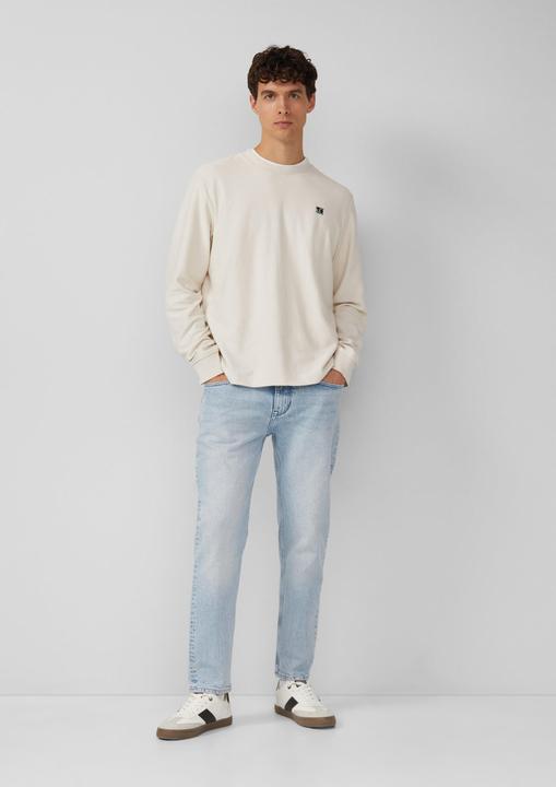 Produktbild s.Oliver Sweatshirt Leichtes Sweatshirt mit Rippstruktur und Logo (M)