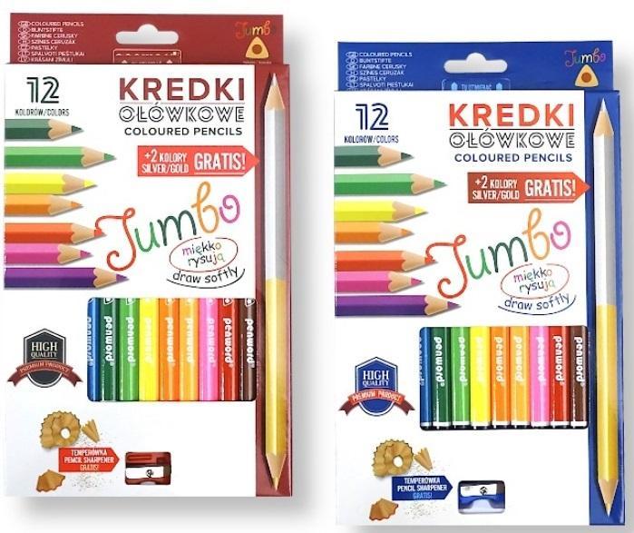 Image du produit Penword Dreieckige Bleistifte + Spitzer, 12 Farben (12x)