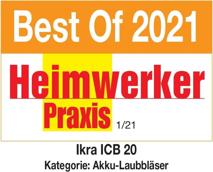 Actual product image Ikra Battery-powered leaf blower 20V 2Ah Mogatec ICB 20 (Rechargeable battery operated, Leaf blower)