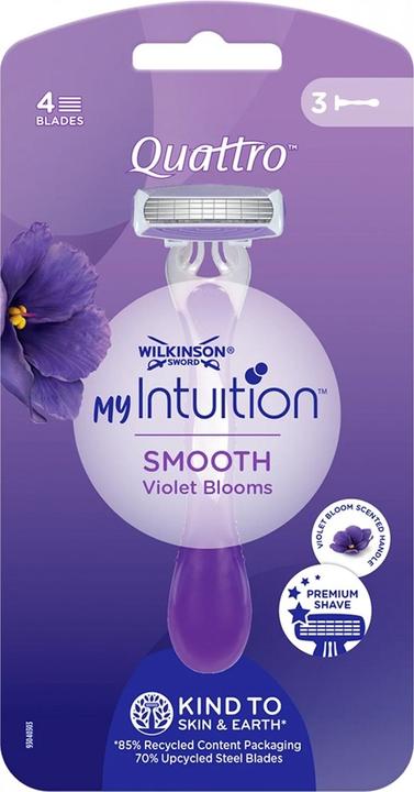 Immagine prodotto Wilkinson MyIntuition Smooth Violet Bloom maszynki do golenia Quattro 3szt.