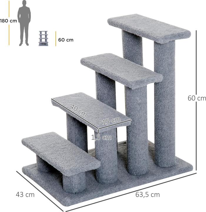 Actual product image PawHut Cat stairs (60 cm, Grey)