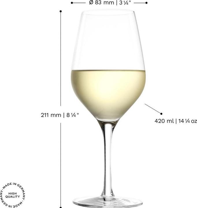 Produktbild Stölzle Universalgläser Exquisit (42 cl, 6 Gläser, Weissweingläser)
