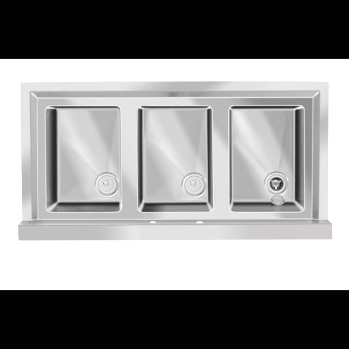 Image du produit Royal Catering Evier professionnel – 3 Bacs – 100 x 50 x 97 cm
