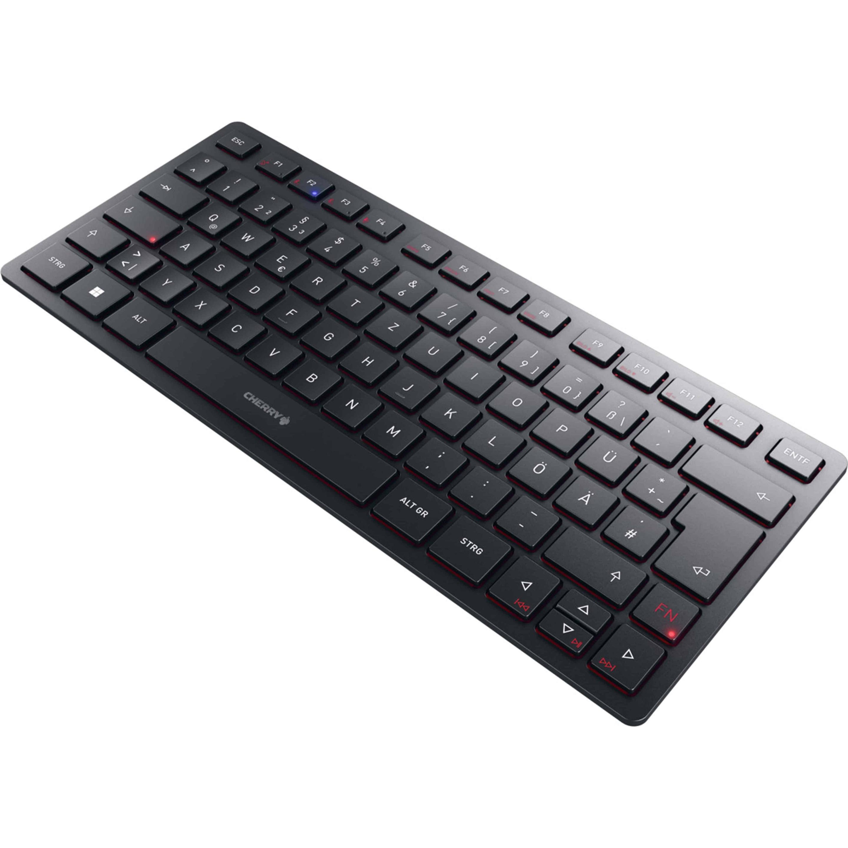 CHERRY KW 9200 Mini (DE, Kabellos), Tastatur, Schwarz