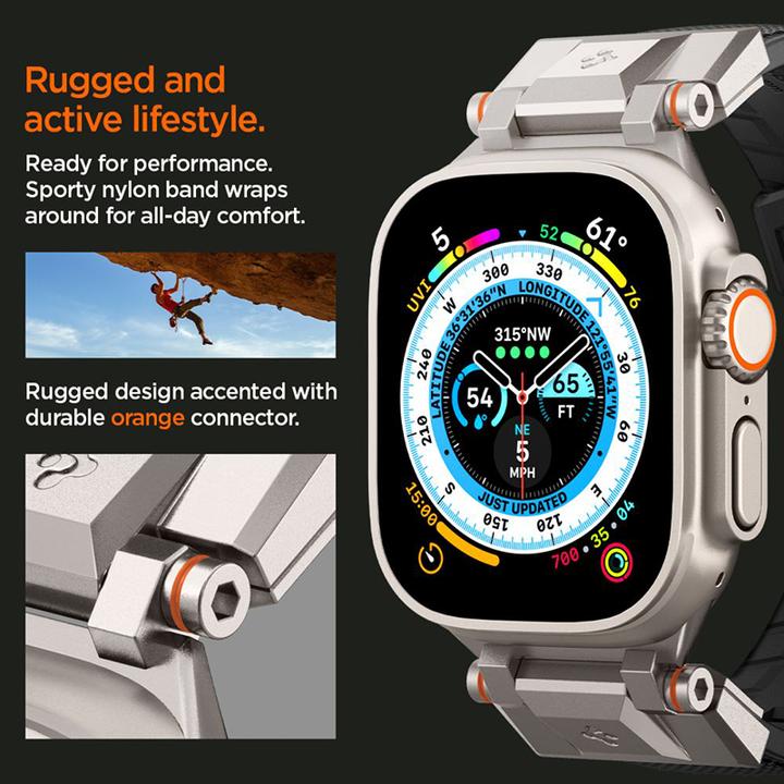 Image du produit Spigen Dura Pro Armor (35 mm, Polyuréthane thermoplastique (TPU), Nylon, Watch Series 7 (45mm), Watch Series 7 (44 mm), Watch Series 3 42mm)