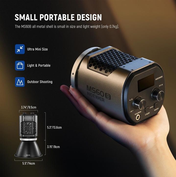 Immagine prodotto Neewer Luce continua MS60B Luce foto-video a LED (Videocamera)