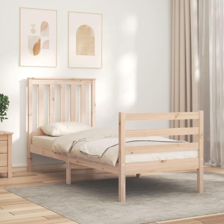 Produktbild VidaXL Massivholzbett mit Kopfteil 2FT6 Small Single (75 x 190 cm)