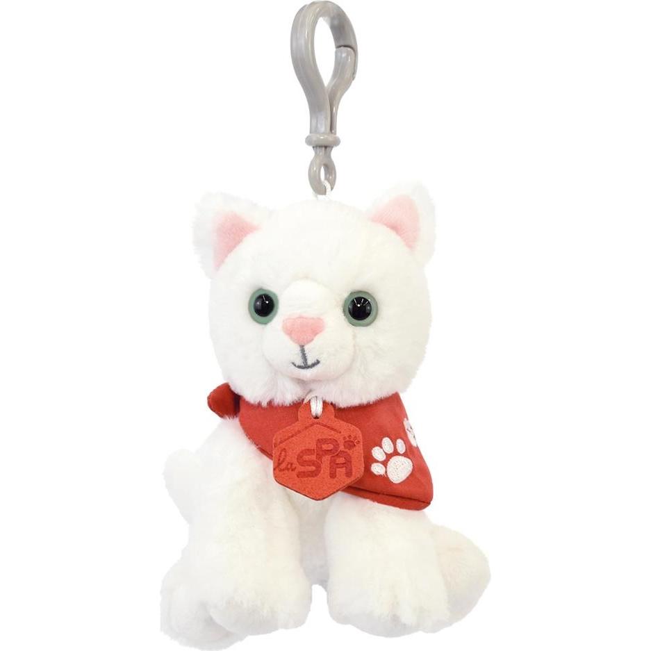 Doudou et Compagnie, Herren, Schlüsselanhänger, Schlüsselanhänger Katze weiss, 13cm (MQ6) **, Weiss