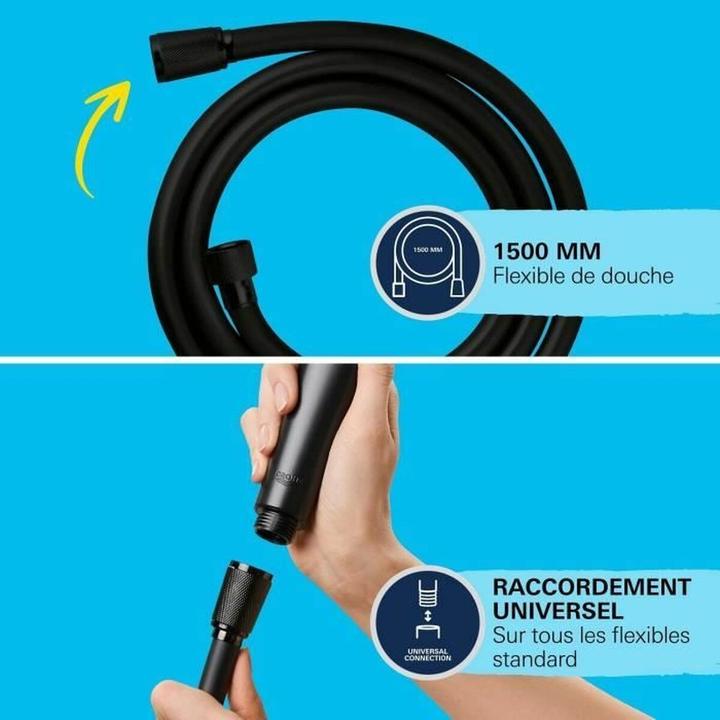 Image du produit Grohe Vitalio Flex QuickFix Brauseschlauch, 1500mm, universal, mattschwarz (150 cm)
