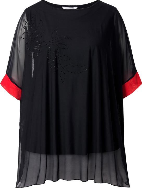 Immagine prodotto Miamoda Blusa di mesh dal taglio oversize con applicazioni e top di jersey coprente (54)