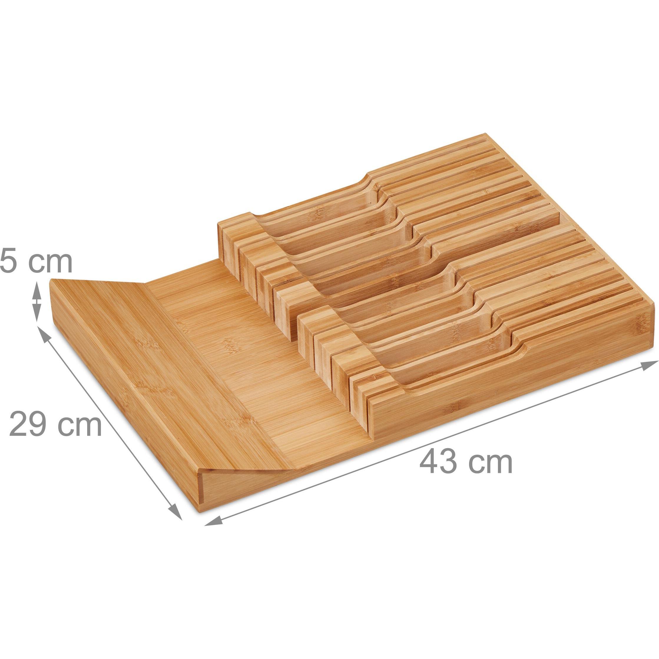 Thumbnail - Relaxdays Messerhalter Schublade, Messerblock, Braun