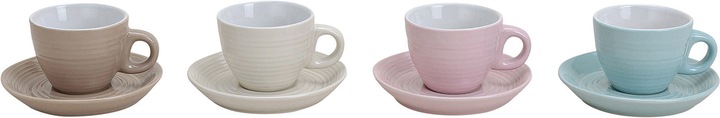 Actual product image Beanarella Espresso cups with saucers, plain porcelain, 4 assorted, 5cm (50 ml)