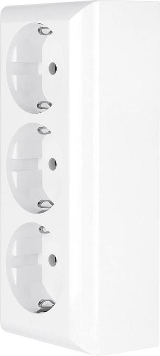 REV 3fach Komplett Steckdose Weiss 0510090777