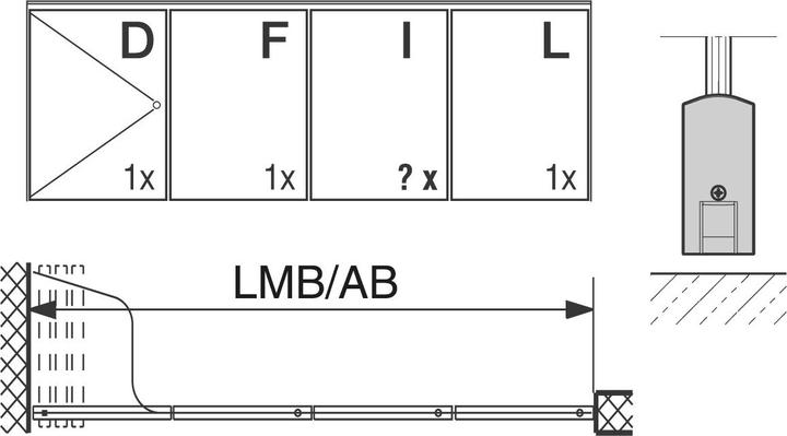 Image du produit HAWA Ferrures murales coulissantes -Aperto 60/GL