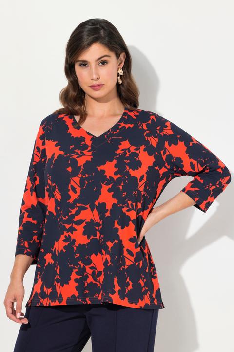 Produktbild Ulla Popken Shirt, Blüten, V-Ausschnitt, 3/4-Arm (42, 44)