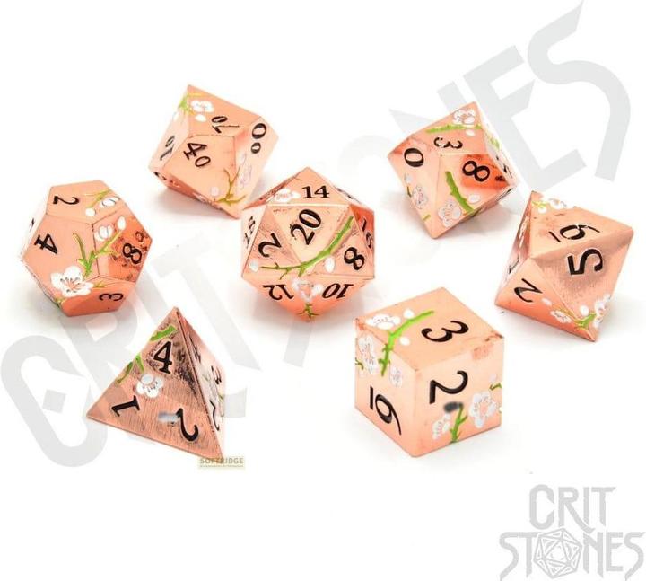 Glass Staff CritStones Metal pack dés Pink Blossom (7)