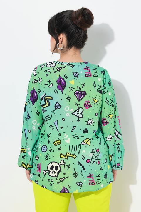 Produktbild Angel of Style Bluse, bequeme Passform, Comicprint. Tunika-Ausschnitt (44)