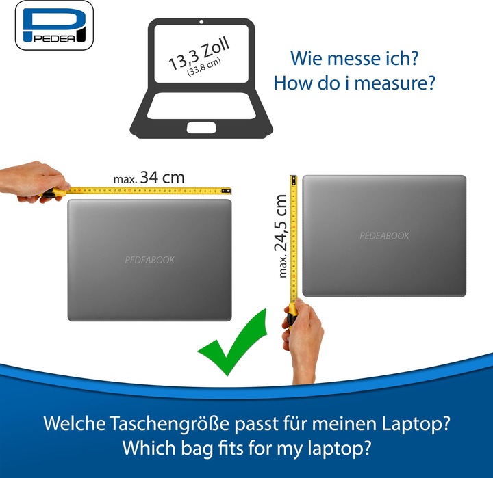 Produktbild Pedea Laptoptasche 13,3 Zoll (33,8cm) FASHION Notebook Umhängetasche mit Schultergurt (13.31", ASUS, Lenovo, Huawei, Apple, Universal)