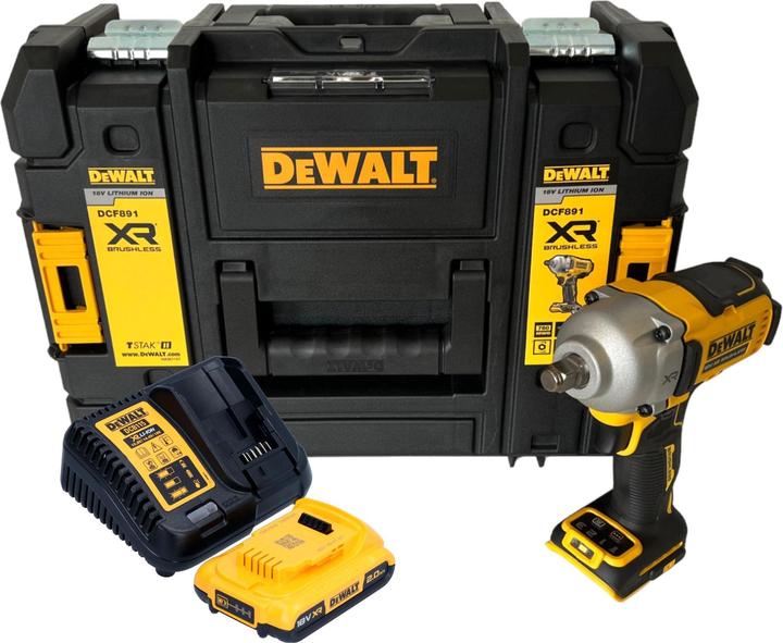 Produktbild DeWalt DCF 891 D1T Akku Schlagschrauber 18 V 1084 Nm 1/2" Brushless + 1x Akku 2,0 Ah + Ladegerät + (Akkubetrieb)
