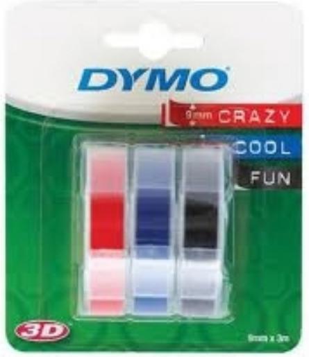 Produktbild Dymo Prägeband 3D (0.90 cm, Blau, Schwarz, Rot)