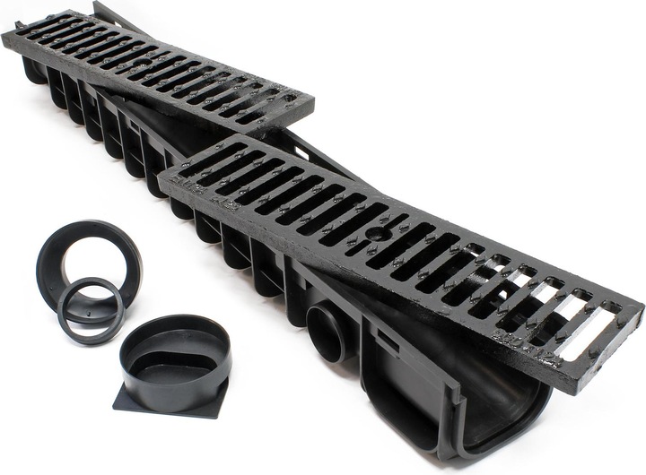 Actual product image Wiltec Drainage Storm Ground Channel 5x1m 12.5t Heelguard Cast Iron Rain Waste Sewage Water Drain