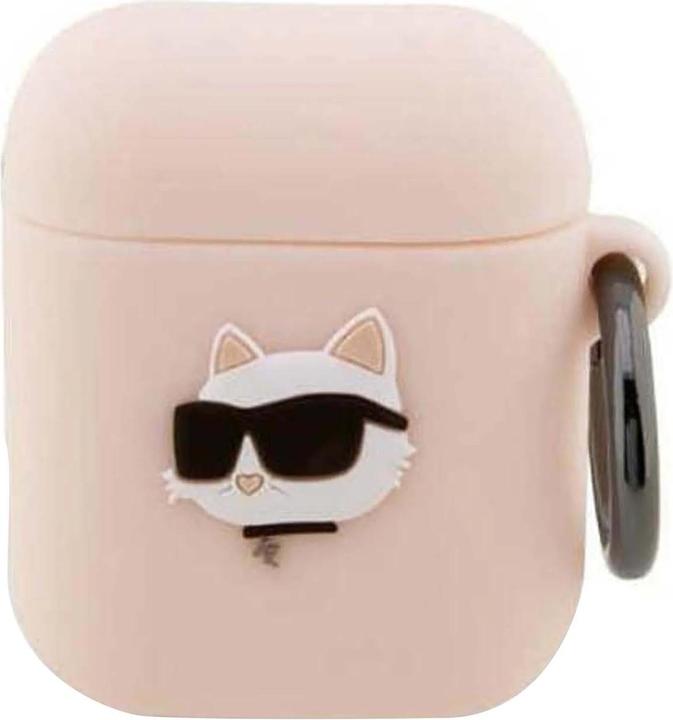Actual product image Karl Lagerfeld KLA2RUNCHP AirPods 1/2 cover pink/pink Silicone Choupette Head 3D (Headphone sleeve)
