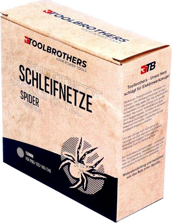 Immagine prodotto Tool Brothers Toolbrothers SPIDER set di levigatura con rete 150 mm 4 confezioni 160x reti di levigatura Klett (P120, P240, P180, P80)