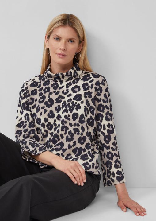 Produktbild s.Oliver Sweatshirt Scuba-Sweatshirt im Relaxed Fit mit Leo-Print (36)