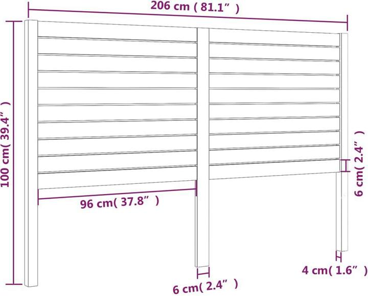 Image du produit vidaXL Kopfteil (206 x 4 x 100 cm)