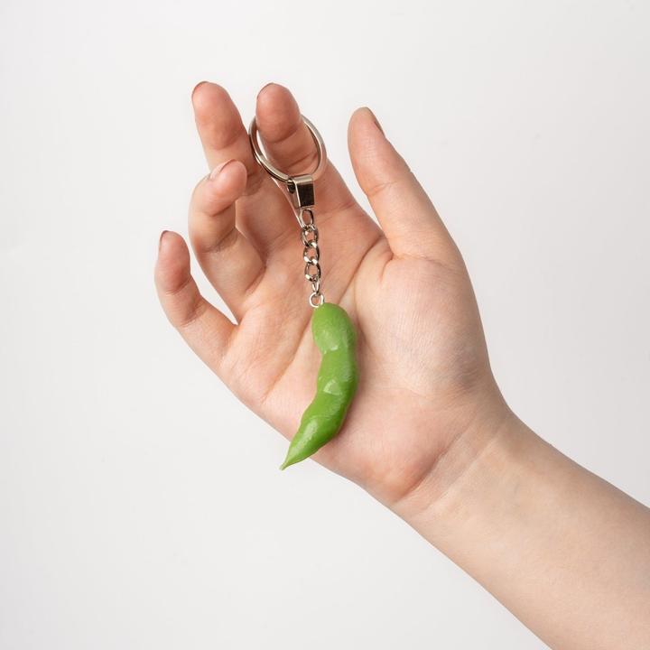 Actual product image Yumazing Edamame keyring pendant
